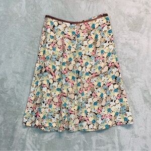 Christopher & Banks Spring Floral A-Line Midi Skirt Size 12